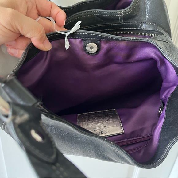 Coach Black Madison Maggie Leather Shoulder Bag with Silver Hardware - Picture 8 of 11